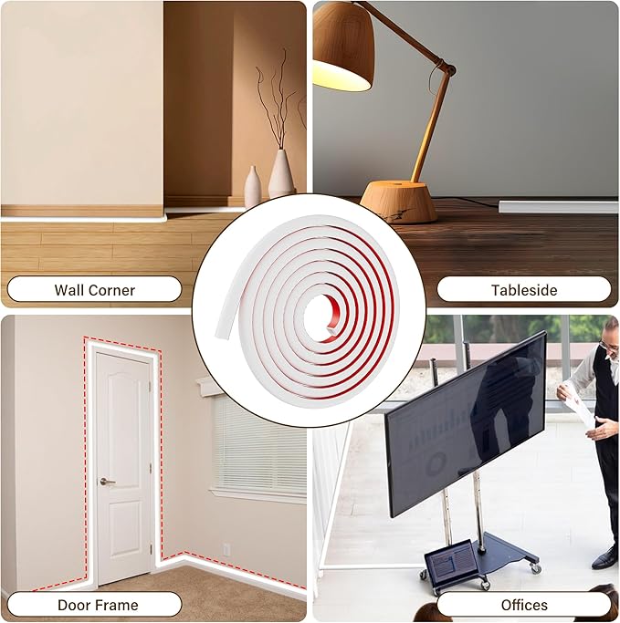 Cord Hider for Wall Mounted TV, 196" One Cable Cover with Side Open, Flexible Silicone Wire Raceway Management,Self-Adhesive Cord Organizer,Wire Concealer Channel, White