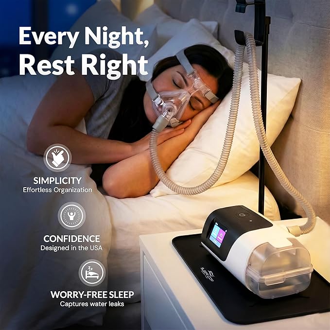 CPAP Hose Holder for Mask and Tube Hanger Stand for CPAP Nightstand - Supplies for CPAP mat for Bedside Organizer with Clean Mask Dust Cover - for CPAP Hook Hanger
