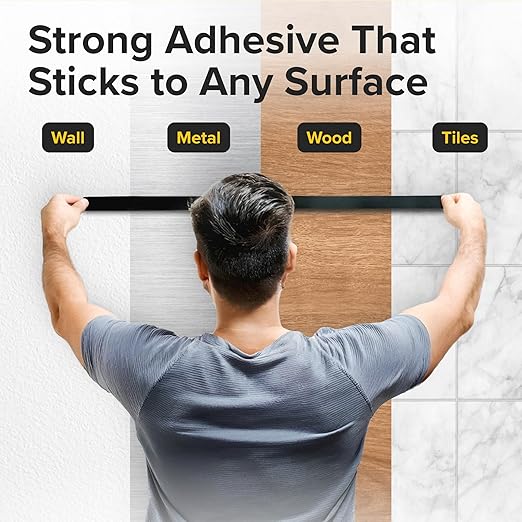 Super Sticky Magnetic Tape (10 feet x 1 inch) - Stong Magnet Strip with Adhesive Backing for DIY & Crafts - Easy to Cut and Mount on Fridges, Whiteboards & More