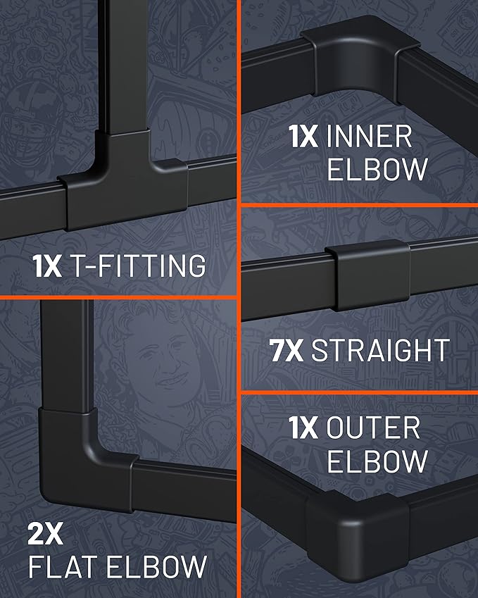 ECHOGEAR Cord Cover Raceway Kit - Peel & Stick Channel with 10' of Cable Hiders - Includes Connector Pack to Customize Your Cable Management - Black