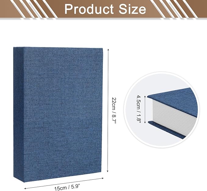 uxcell Decorative Books, 8.7 x 5.9 Linen Fake Books for Decoration Faux Decor Book for Modern Aesthetic Home Office Coffee Table Shelf Desktop Display, Blue