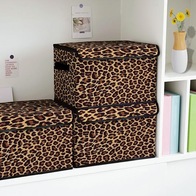 Stackable Storage Bins with Lids,Closet Organizers Fabric Box for Home and Office,Blanket Clothes Organizers,Under Bed Storage Containers 3 Pack
