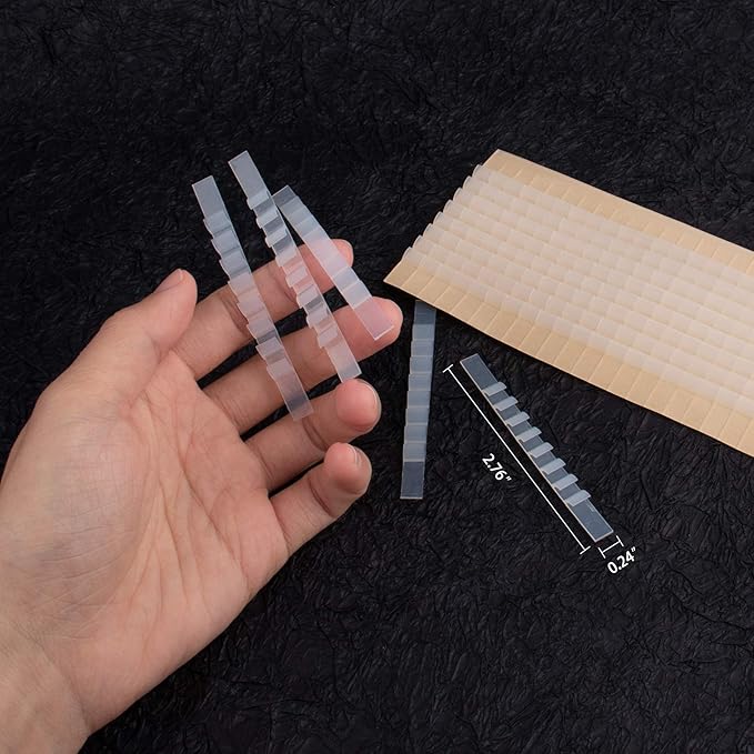 Azure Zone, 100 Pack Non-Slip Clear Rubber Hanger Grips Clothing Strips Adhesive Backing (2.76" x 0.24")