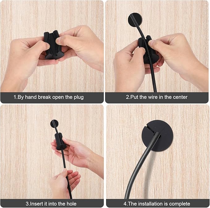 2pcs Wall Hole Cable Routing Kit for Starlink, Silicone Cable Feed Through Bushings Wall Grommets for 1 Inch Cables Cable Protective Sleeve for Starlink Cable Router and Ethernet Cable Adapter (Black)