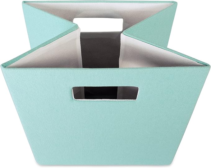 DII Collapsible Polyester Storage Cube, Solid, Lightweight and Durable, Small Square, 11x11x11, Aqua