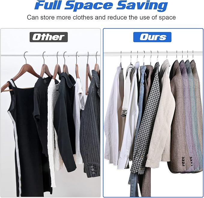 Heavy Duty Standard Plastic Hangers 50 Pack with Non-Slip Design,360°Swivel Hook Space Saving Organizer for Bedroom Closet,Shirts,Pants,Strong Enough for Coat(Grey)