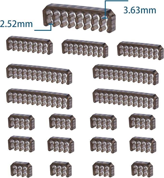 FormulaMod Cable Comb Kit for Power Cable,Sleeve Management Tools Wire Organizer Comb Includes 4x24 P+4x16P+12x8P+4x6P Computer Case Water Cooling Cable Organizer(Black)