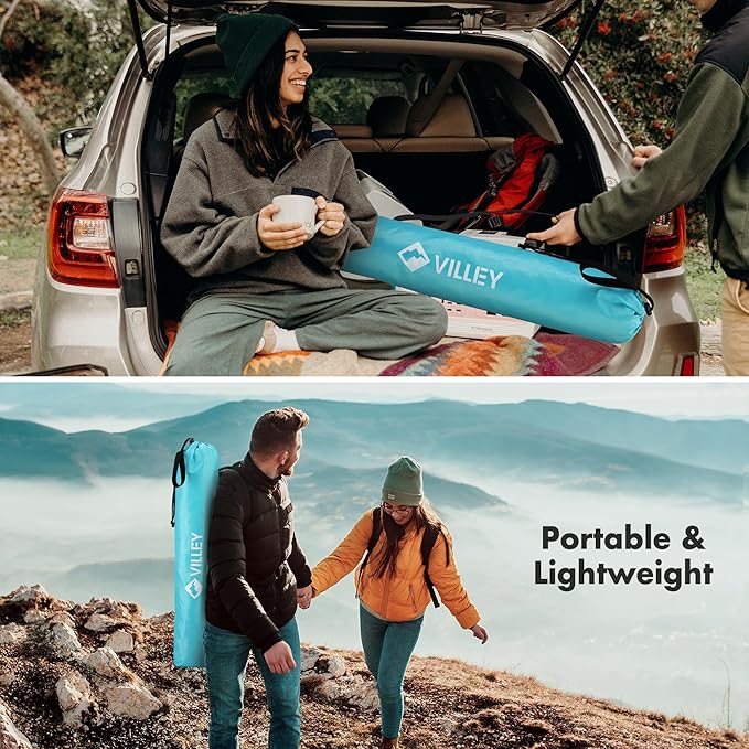 VILLEY Folding Camping Table, Lightweight Portable Beach Table with 2 Cup Holders & Carry Bag for Camping, Beach, Fishing, Travel, and Outdoor Activities(Small)