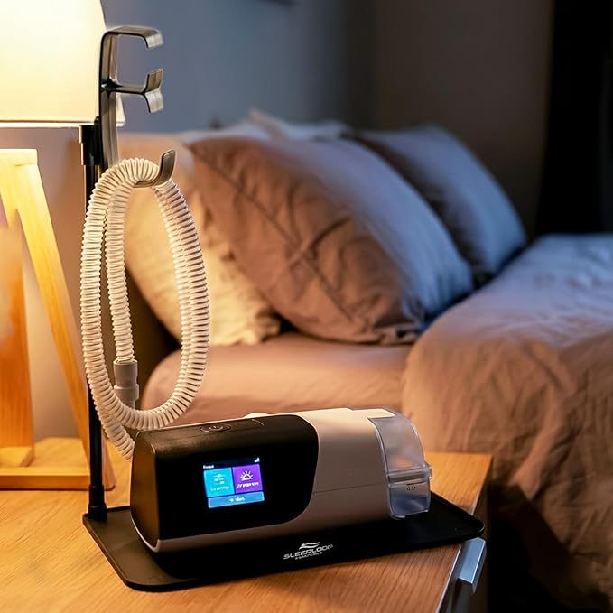 CPAP Hose Holder for Mask and Tube Hanger Stand for CPAP Nightstand - Supplies for CPAP mat for Bedside Organizer with Clean Mask Dust Cover - for CPAP Hook Hanger