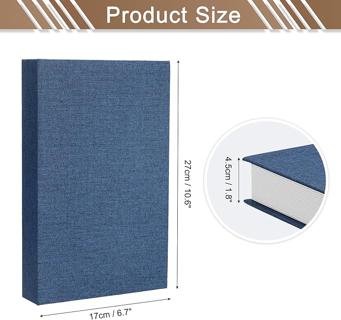 uxcell Decorative Books, 10.6 x 6.7 Linen Fake Books for Decoration Faux Decor Book for Modern Aesthetic Home Office Coffee Table Shelf Desktop Display, Blue