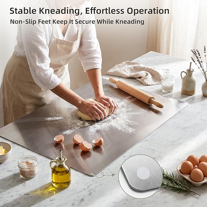 Stainless Steel Cutting Board with Lip, Metal Chopping Board for Kitchen Countertop, Single Stainless Steel Cutting Board For Food Prep (24 x 16 in / 60× 40 cm)
