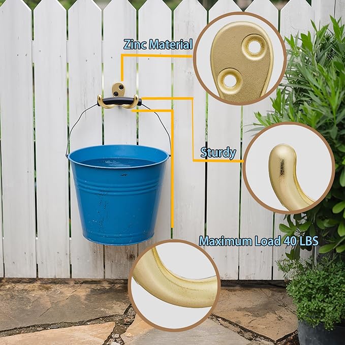 Double-Prong Coat Hooks Wall Mounted - 8 pack Gold Wall Hooks for hanging - Great for Living Room, Bedroom, Bathroom, Closet for Coat, Bag, Towel, Hat, Key, Cup, Watch, Heavy-Duty, Easy to Install