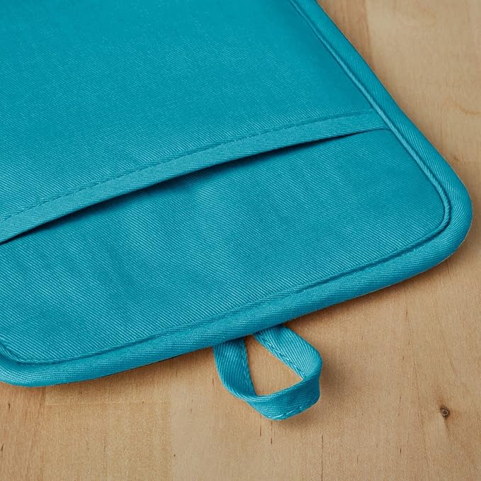 KitchenAid Ribbed Soft Silicone Pot Holder 2-Pack Set, Ocean Drive Blue, 7"x9"