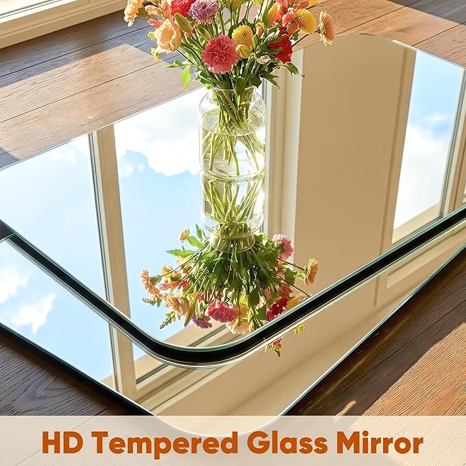 Home Gym Mirror, 48" x 25"-3PCS, Large Full Length Mirror Wall Mounted for Yoga, Frameless Tempered Glass for Home Gym, Dance Studio, Living Room, Bathroom