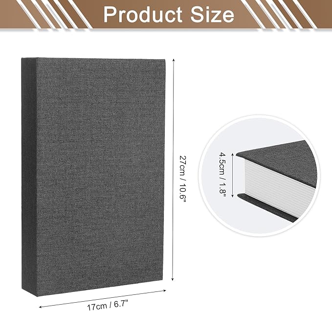 uxcell Decorative Books, 10.6 x 6.7 Linen Fake Books for Decoration Faux Decor Book for Modern Aesthetic Home Office Coffee Table Shelf Desktop Display, Black