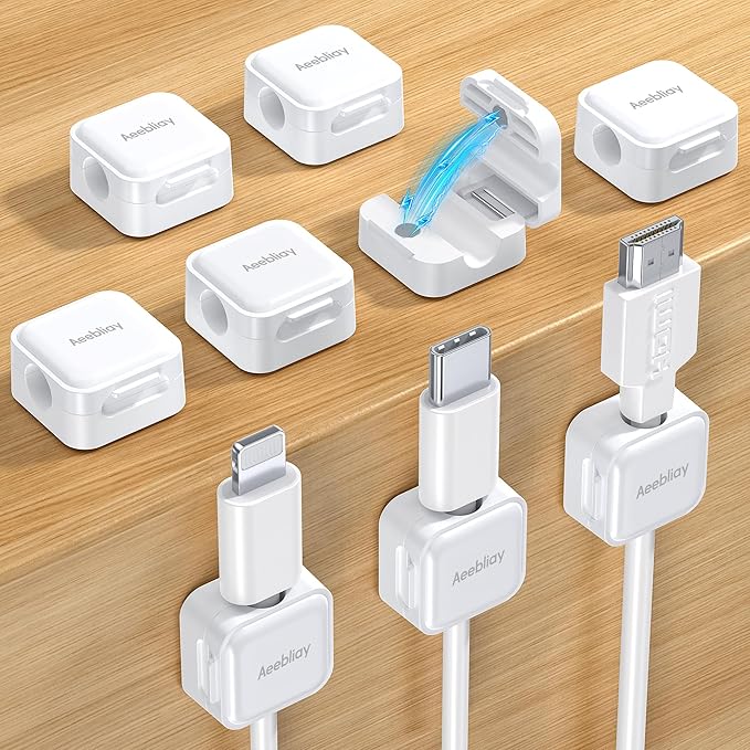 9 Pack Magnetic Cable Clips Cord Organizer,Desk Cable Management Accessories,Cord Clips,Adhesive USB Wire Holder Keeper Organizer for Home Office Desk Phone Car Wall Desktop Nightstand cable organizer