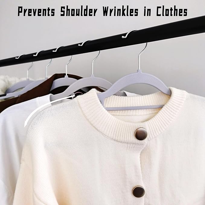 Plastic Clothes Hangers 30 Pack, Slim Space Saving Hangers with Anti-Slip Grip, 16.5 Inch Non Slip Coat Hangers with 360° Swivel Hooks for Shirts, Pants, Jackets & Closet Organization