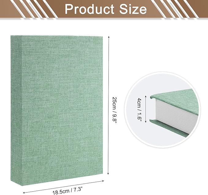 uxcell Decorative Books, 9.8 x 7.3 Linen Fake Books for Decoration Faux Decor Book for Modern Aesthetic Home Office Coffee Table Shelf Desktop Display, Green