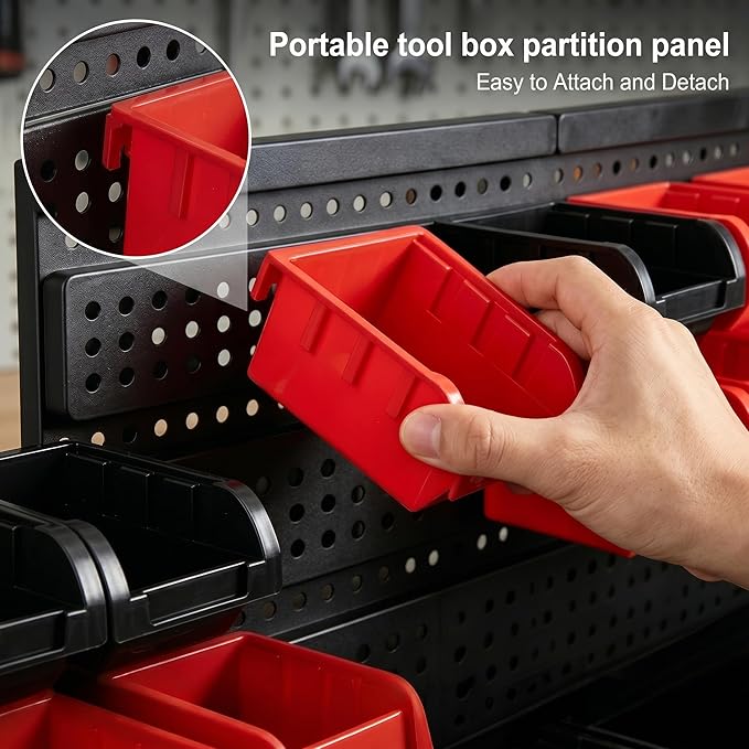 90Pcs Plastic Wall Mounted Storage Bins Parts Rack Nuts And Bolt Bins Organizer For Shop Garage for Screws, Nuts, Bolts, Nails, Beads, and Small Hardware Parts(YELLOW+BLACK, 90)