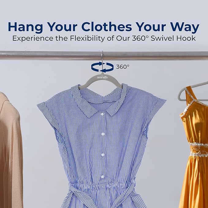 100 Pieces Velvet Hangers - Space Saving Heavy Duty Slim Suit Clothes Hanger Set with 360 Degree Swivel Metal Hook, Can Hold Up to 10 Lbs. for Coats, Jackets, Pants & Dress (Gray)