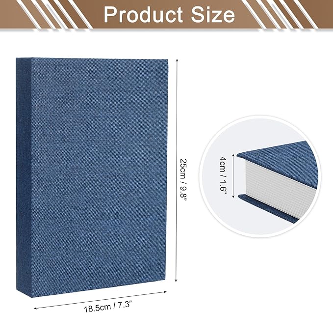 uxcell Decorative Books, 9.8 x 7.3 Linen Fake Books for Decoration Faux Decor Book for Modern Aesthetic Home Office Coffee Table Shelf Desktop Display, Blue