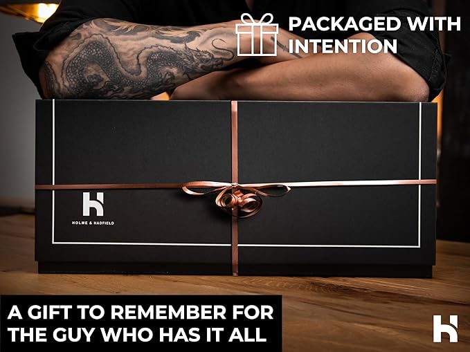 Premium Pocket Knife Display Case for 50 Knives - Extra Large Wooden Knife Organizer, Storage & Holder with Unique Pillars, 2 Drawers - Knife Collection Box - Handcrafted Father's Day Present for Men