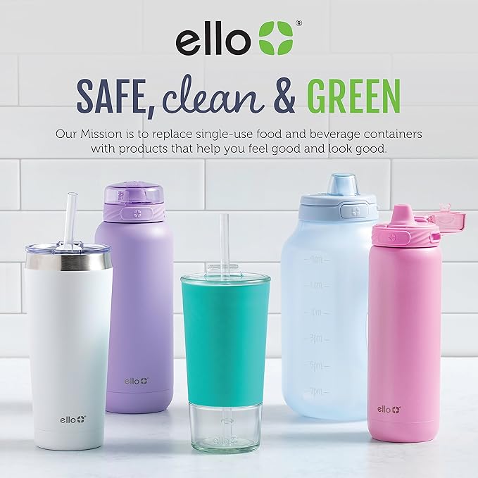 Ello Duraglass Meal Prep Container, 1.75 cup- Glass Food Storage Container with Silicone Sleeve and Airtight BPA-Free Plastic Lid, Dishwasher, Microwave, and Freezer Safe, Cashmere Pink