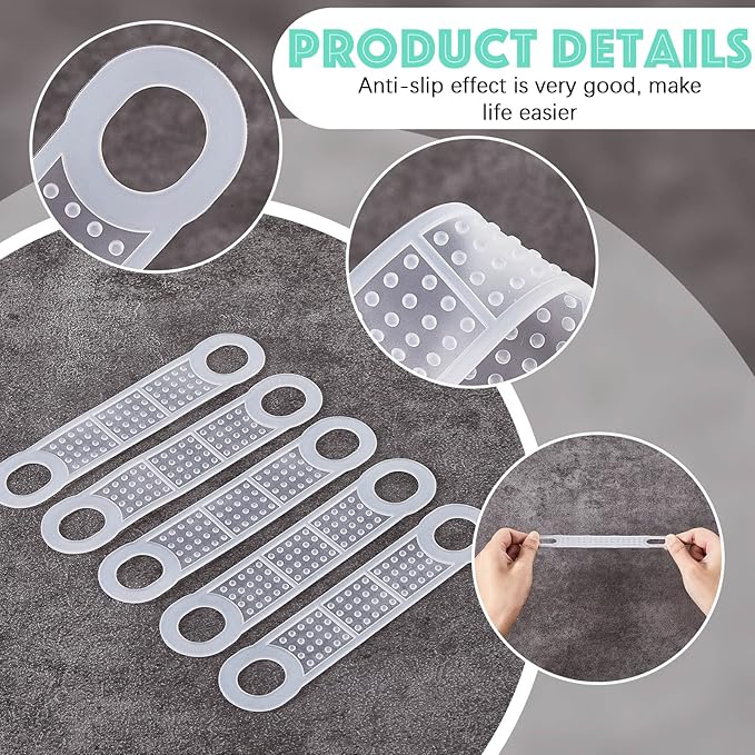 Taiyin 350 Pcs Non Slip Rubber Clothes Hanger Grips Clear Silicone Clothing Hanger Strips Clothes Hanging Accessories for Wood Plastic Home Stores Use