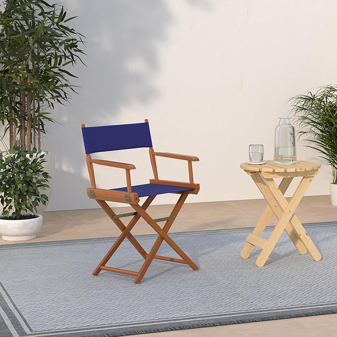 Casual Home 18" Director's Chair Honey Oak Frame with Royal Blue Canvas