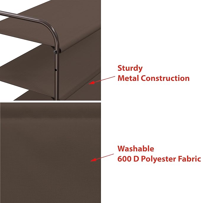 Simple Houseware 5-Tier Shoe Rack Storage Organizer, Bronze | 600D polyester light studry shoe organizer