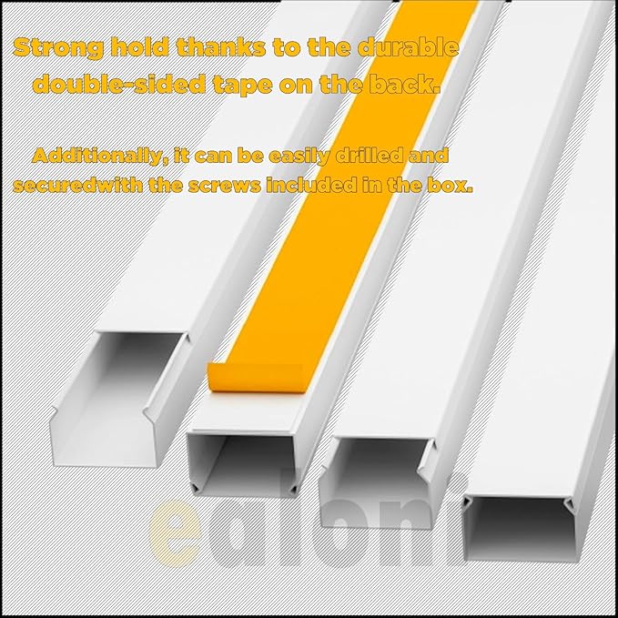 157" Cord Hider Kit | 10 Pcs 15.7in Paintable Cable Raceway with Connectors | T & L Corners | Inside & Outside Elbows | Screws and Anchors | Wall Cable Concealer for TV