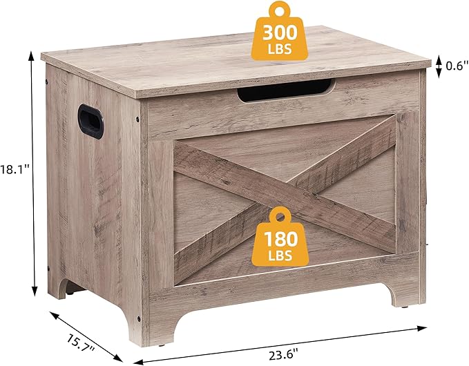 GAOMON Storage Chest, Lift Top Storage Trunk with Safety Hinge, Barn Style Organizer, Wooden Entryway Bench, Large Storage Chest for Entryway, Bedroom, Living Room