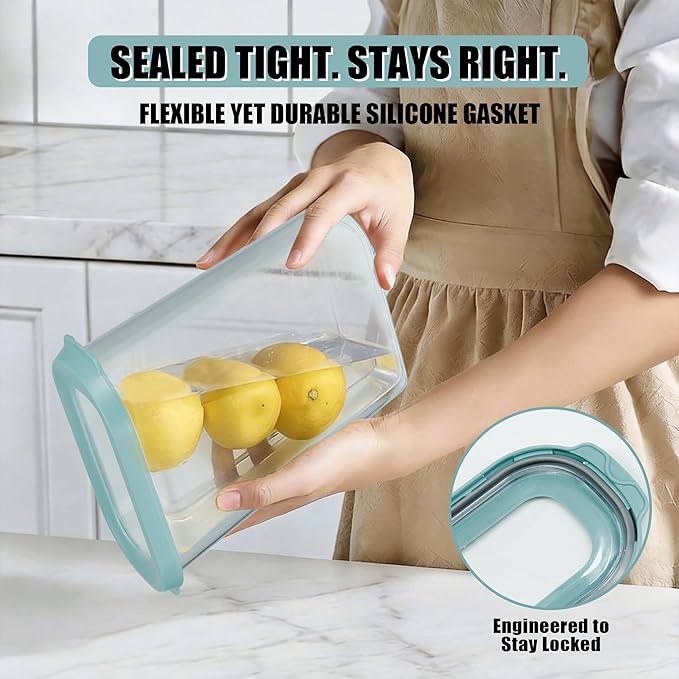 Airtight Food Storage Containers 5-Piece Set, BPA-Free Plastic Kitchen Canisters with Secure Snap Lock Lids for Cereal, Pasta, Snacks, Flour & Pantry Organization