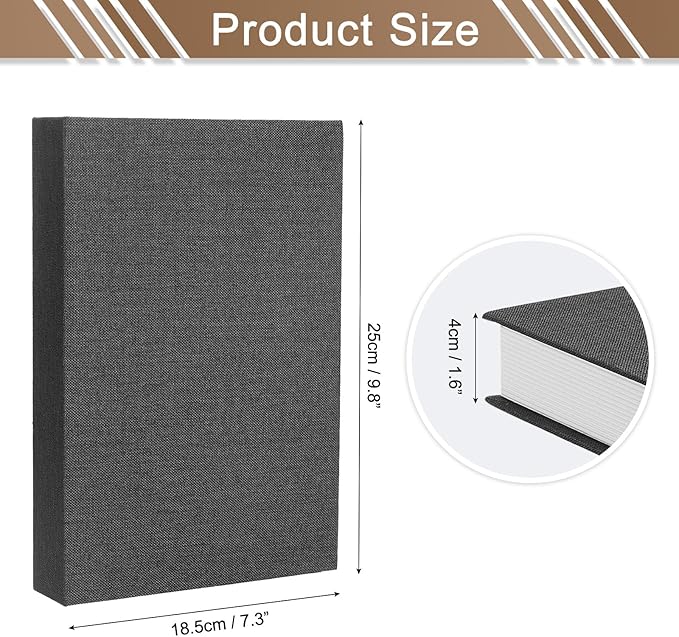 uxcell Decorative Books, 9.8 x 7.3 Linen Fake Books for Decoration Faux Decor Book for Modern Aesthetic Home Office Coffee Table Shelf Desktop Display, Black