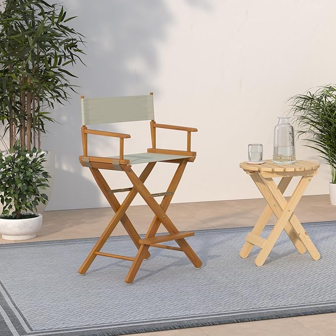 Casual Home 24" Director's Chair Honey Oak Frame-with Wheat Canvas, Counter Height