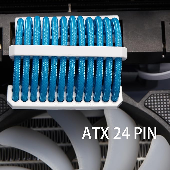 FormulaMod Cable Comb Kit for Power Cable,Sleeve Management Tools Wire Organizer Comb Includes 4x24 P+4x16P+12x8P+4x6P Computer Case Water Cooling Cable Organizer(Clear)