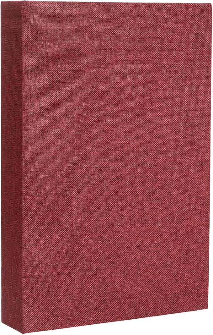 uxcell Decorative Books, 9.8 x 7.3 Linen Fake Books for Decoration Faux Decor Book for Modern Aesthetic Home Office Coffee Table Shelf Desktop Display, Wine Red