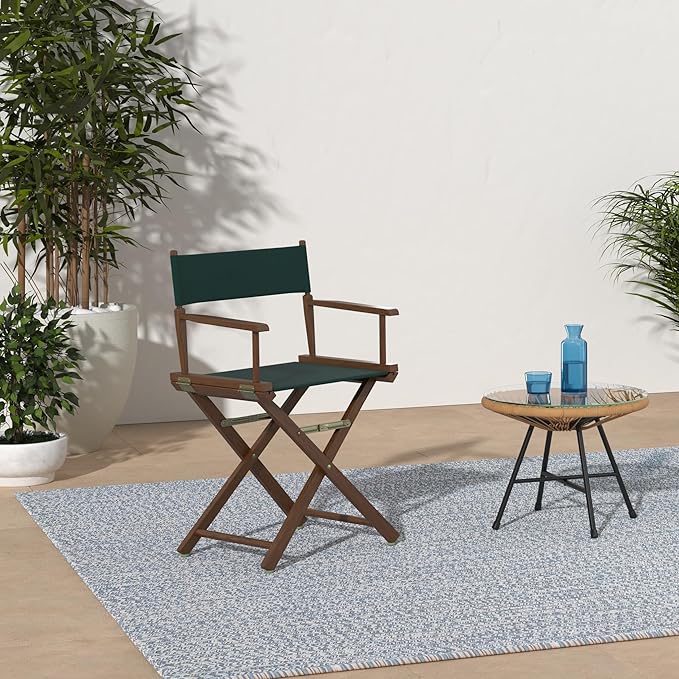 Casual Home Director's Chair ,Honey Oak Frame/Hunter Green Canvas,18" - Classic Height