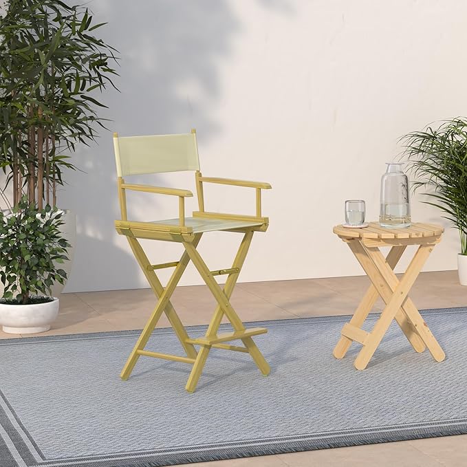 Casual Home 24" Director's Chair Natural Frame with Wheat Canvas, Counter Height