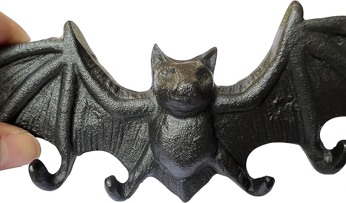 Bat Key Hooks Gothic Bat Key Rack Wall Mount Casting Iron Rustic Decorative Hooks for Keys Bag Purse Towel Umbrella Dog Leash Hooks
