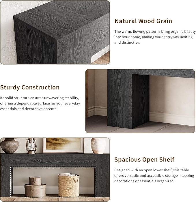 Epecoya 86 Inch Entryway Table for Living Room, Extra Long Sofa Console Table Behind Couch, Modern Wood Console Tables for Entryway, Apartment, Hallway, Black