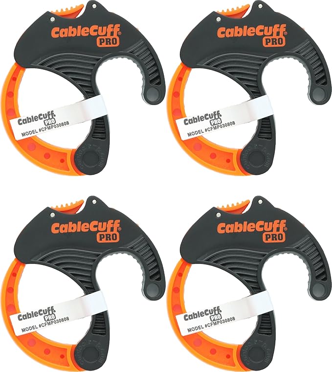 PRO (4 Pack: 4x Medium 2 Inch Diameter) Adjustable, Reusable, Cable Tie Replacements for Extension Cords or Electronics