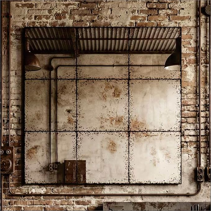 whitebeach Window Pane Black Mirror,Farmhouse Wall Mirror,Mantel Mirror for Fireplace/Entryway/Hallway/Living Room,36"X 36"