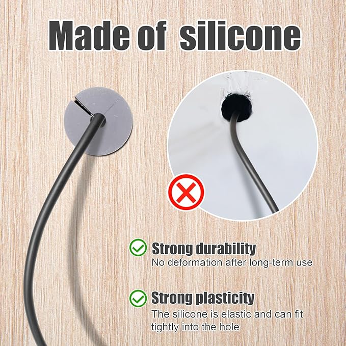 2pcs Wall Hole Cable Routing Kit for Starlink, Silicone Cable Feed Through Bushings Wall Grommets for 1 Inch Cables Cable Protective Sleeve for Starlink Cable Router and Ethernet Cable Adapter (Gray)