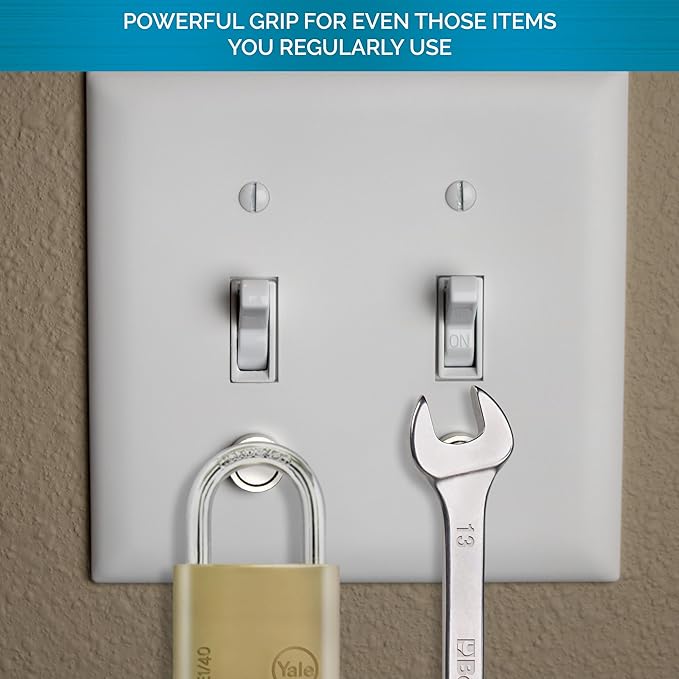 Magnetic Key Rack | Smart Design for Keychain, Rings, Keys, FOBs - Easy Install (6-pack)