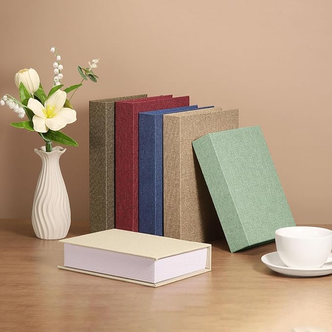 uxcell Decorative Books, 10.6 x 6.7 Linen Fake Books for Decoration Faux Decor Book for Modern Aesthetic Home Office Coffee Table Shelf Desktop Display, Black