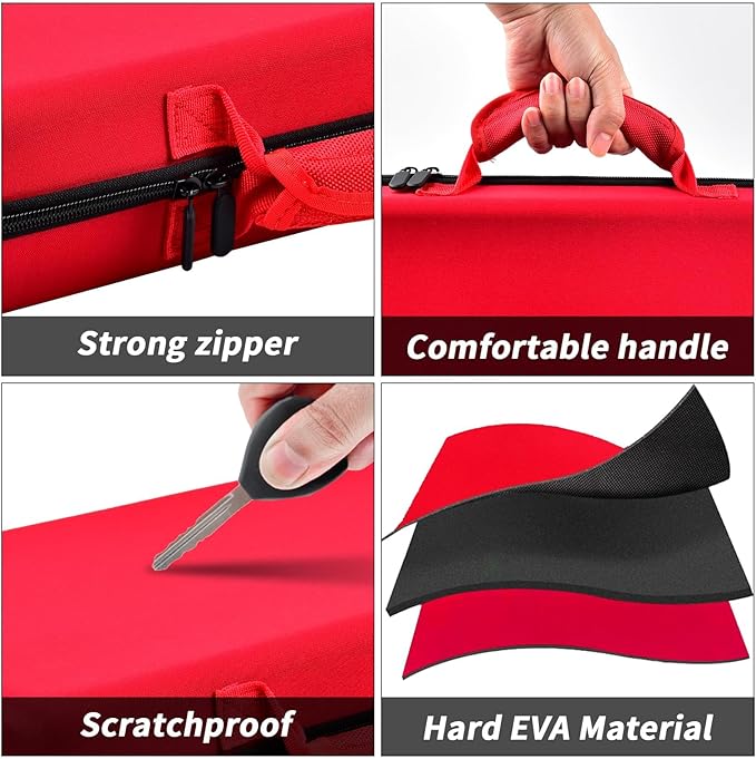 GWCASE Knife Display Case for 66+ Pocket Knives. Folding Holder, Butterfly Storage Organizer, Roll Collection Pouch for Survival Tactical Outdoor - Red