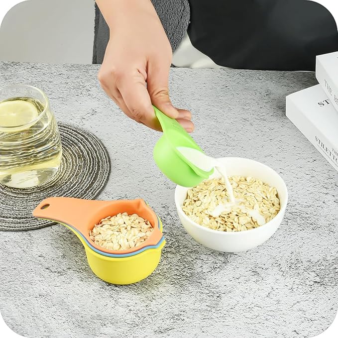 Plastic Measuring Cups and Spoons Set 15, Metric & US Pink Measuring Cups and Spoons for Kitchen & Baking, 7 Measure Cup & 7 Measure Spoon with Leveler for Dry & Liquid