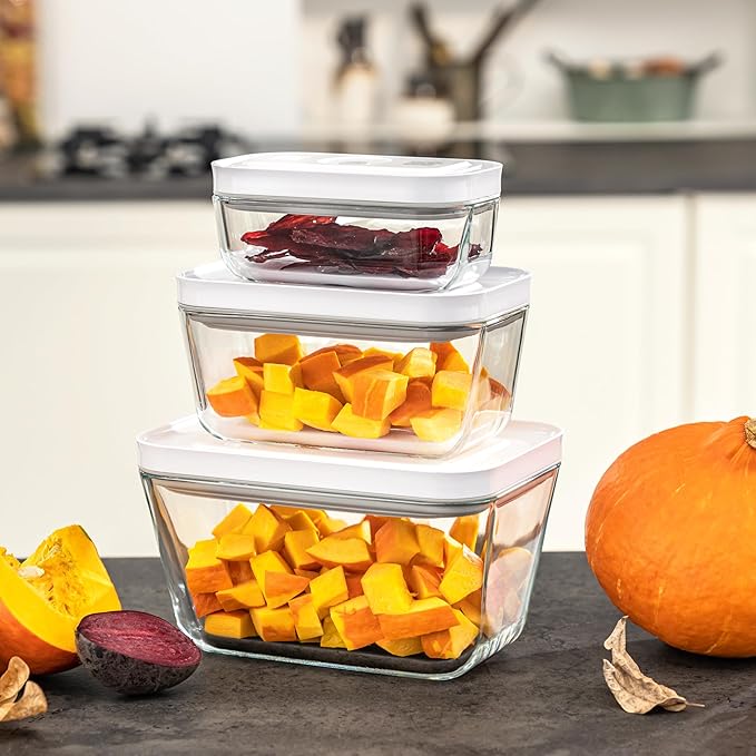 ZWILLING Fresh & Save 3-pc Glass Food Storage Container, Meal Prep Container- Assorted Sizes