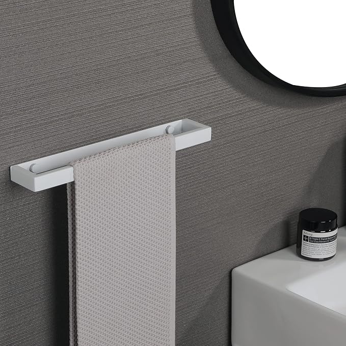 Alise Hand Towel Holder,12 Inch Towel Bar for Bathroom,Towel Racks for Lavatory,Wall Mount Towel Hanger,SUS304 Stainless Steel Towel Rail,White Finish